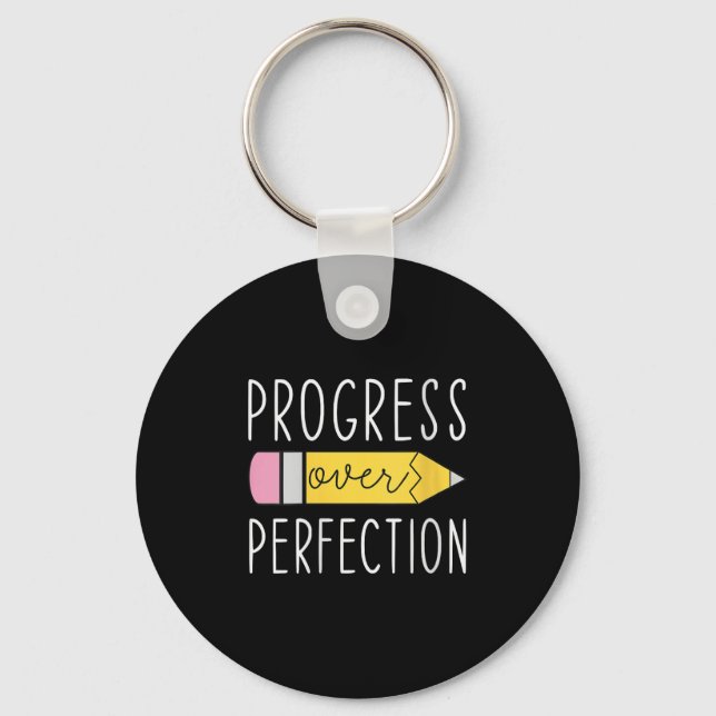 Chaveiro Womens Progress Over Perfection Motivational Teach (Frente)