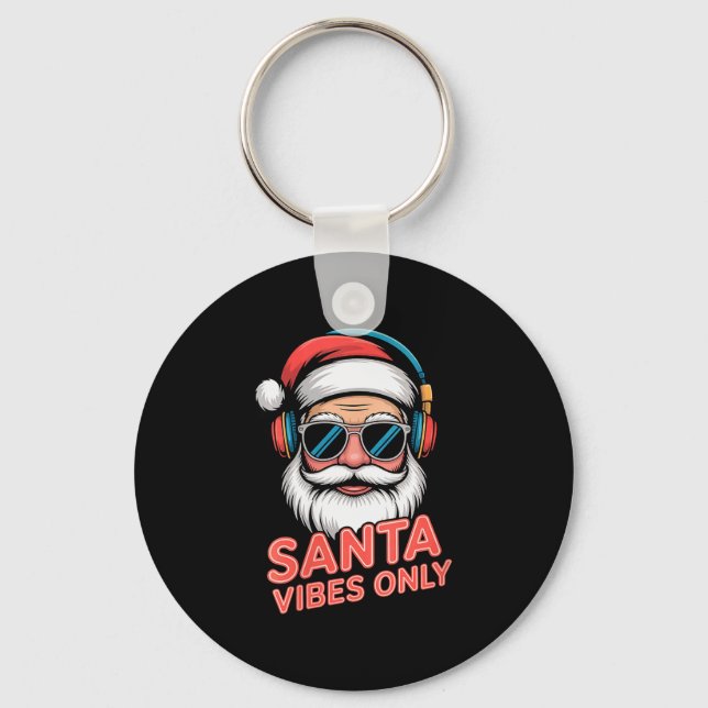 Chaveiro Womens Santa Vibes Only Funny P Culture Christmas  (Frente)