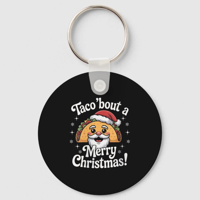 Chaveiro Womens Taco ‘bout A Merry Christmas Food Puns Mexi (Frente)
