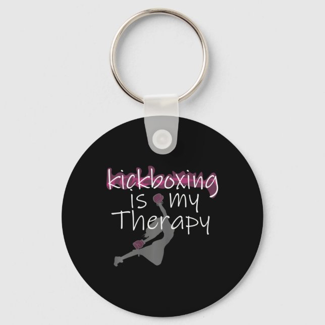 Chaveiro Womens Womens Kickboxing Is My Therapy , Kickboxin (Frente)