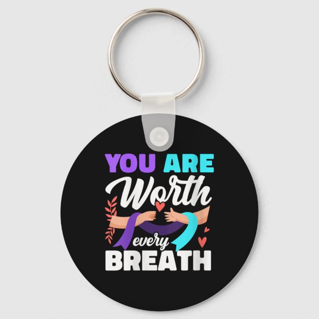 Chaveiro Womens You Are Worth Every Breath Depression Aware (Frente)