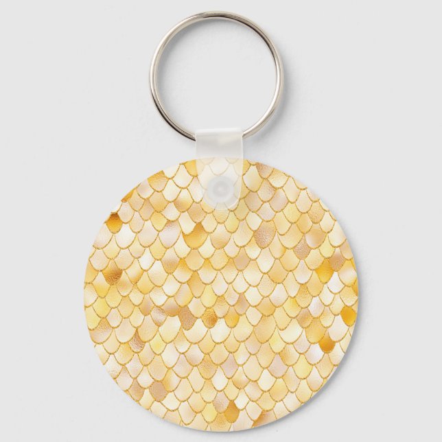 Chaveiro Wonky Watercolor Dourado Glitter Metal Scales de S (Frente)