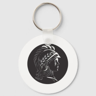 Chaveiro Woodcut lateral principal do Oval do perfil de