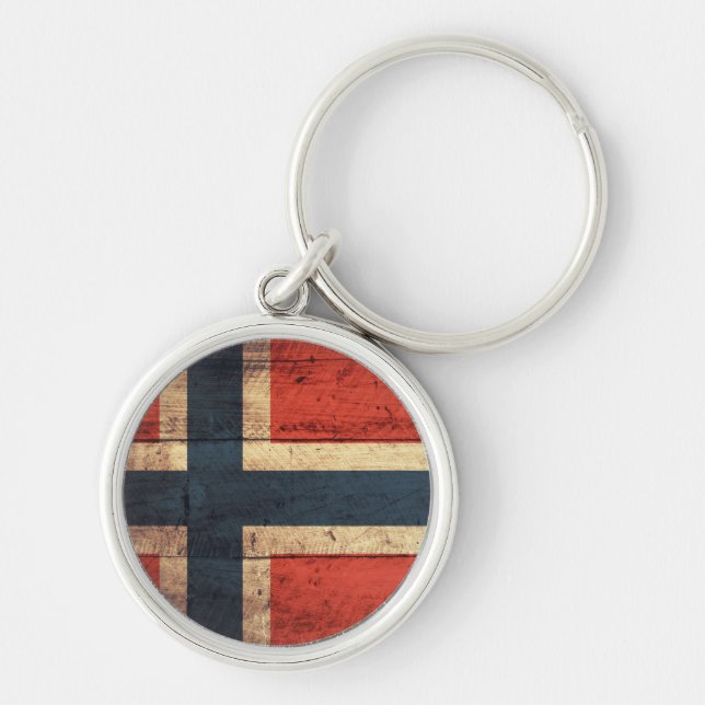 Chaveiro Wooden Norway Flag (Frente)