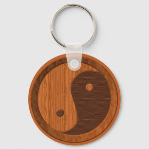 Chaveiro Wooden Yin Yang