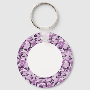 Chaveiro Woodland Pink/Purple Camouflage - with White
