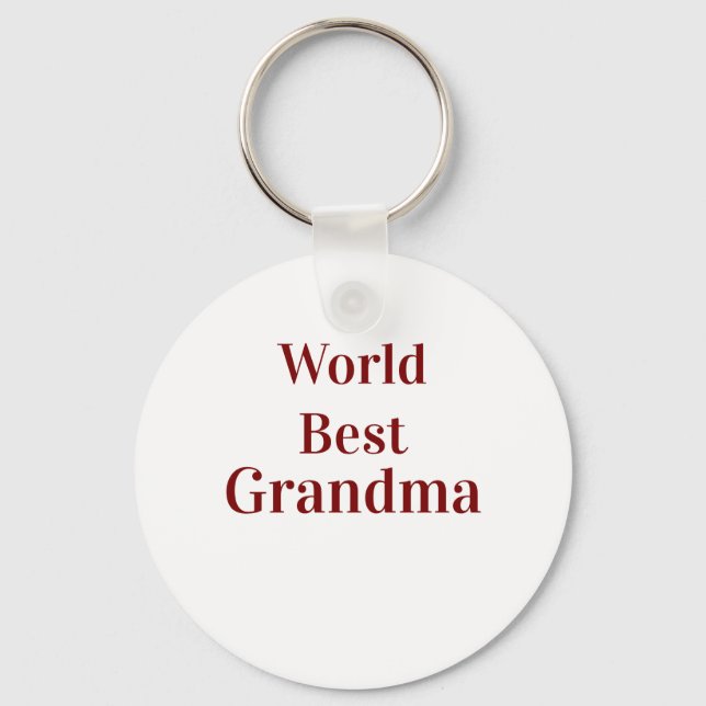 Chaveiro World best Grandma grandmother grandparents pink n (Frente)
