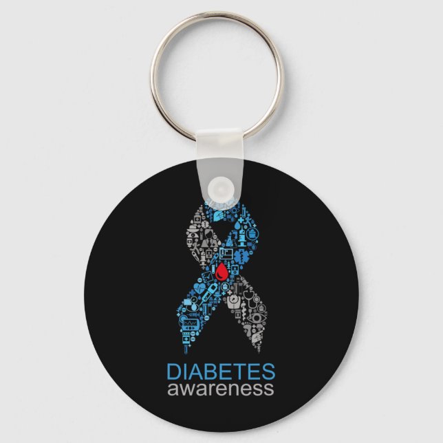 Chaveiro World Diabetes Day Diabetes Awareness Ribbon  (Frente)