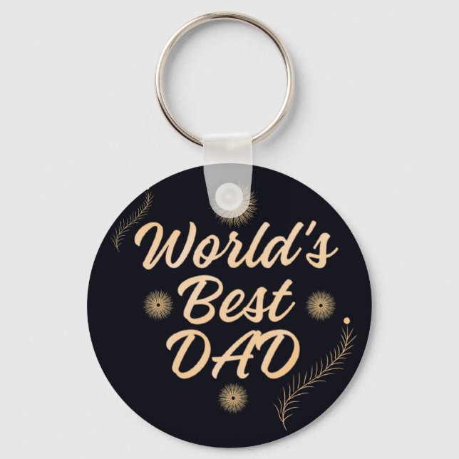Chaveiro World's Best Dad  Simple Typography Fathers (Frente)