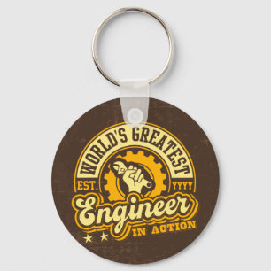 Chaveiro World's Greatest Engineer (EST. YEAR Customizable)