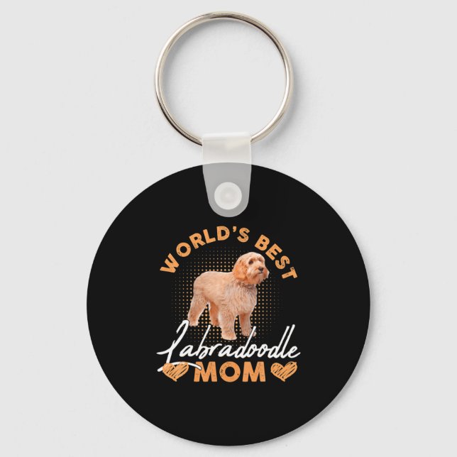 Chaveiro Worlds Labradoodle Mom Dog Funny  (Frente)