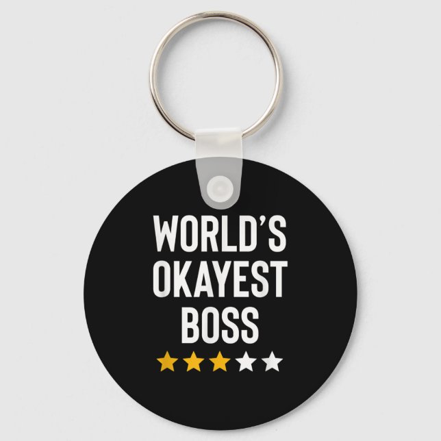 Chaveiro Worlds Okayest Boss Funny Birthday Christmas Gag G (Frente)