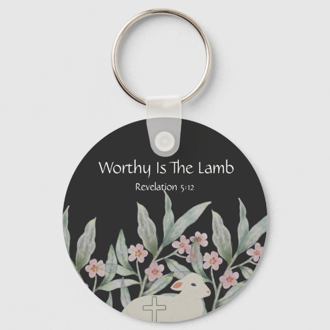 Chaveiro Worthy Is The Lamb Round Keychain (Frente)