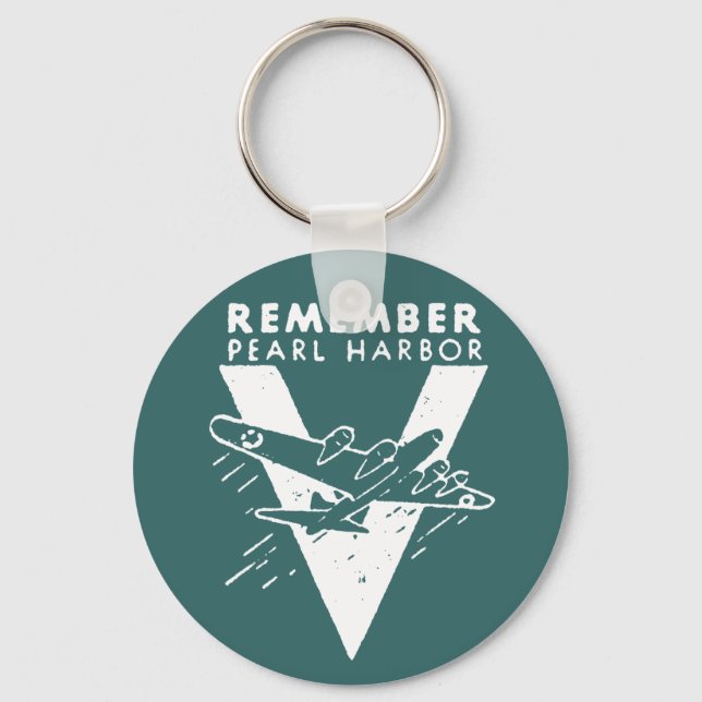 Chaveiro WWII White Lembra-se de Pearl Harbor (Frente)