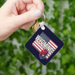 Chaveiro Wyoming Estados Unidos - Retro State Map Vintage E