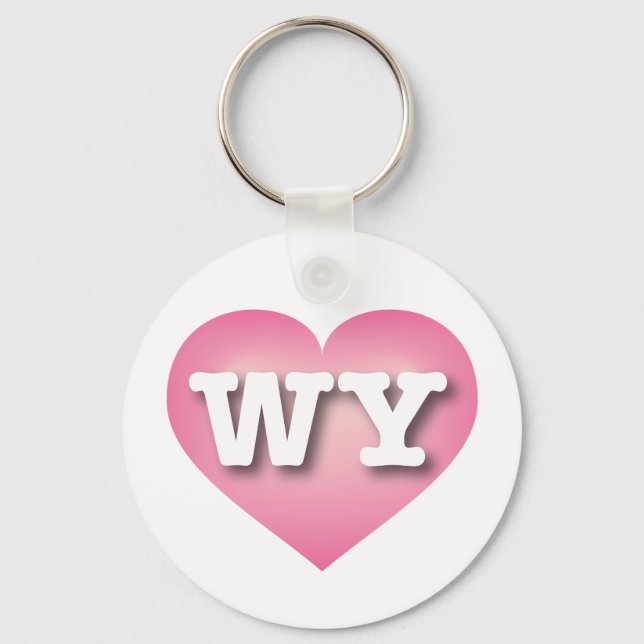 Chaveiro Wyoming Pink Fade Heart - Eu adoro WY (Frente)