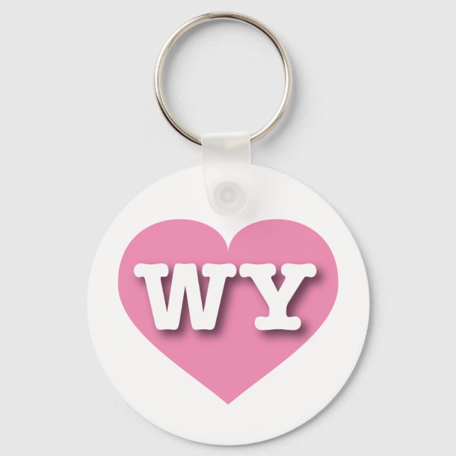 Chaveiro Wyoming Pink Heart - Eu adoro WY (Frente)
