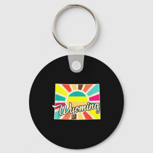 Chaveiro Wyoming retro explosão solar colorido ao ar livre 
