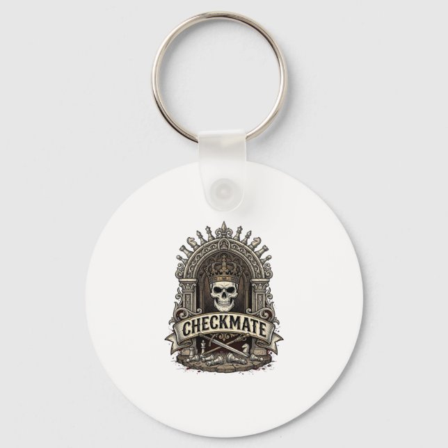 Chaveiro Xadrez Antigo Checkmate Skull King (Frente)