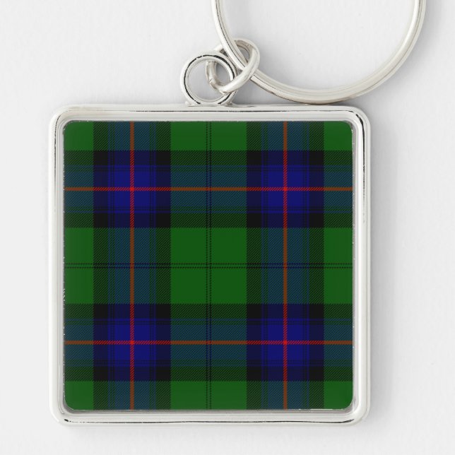 Chaveiro Xadrez azul-tartan-clã-forte (Frente)