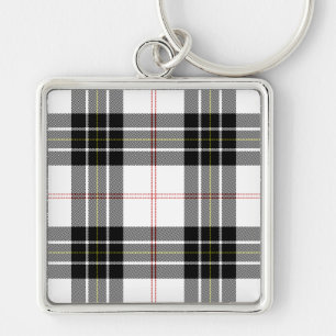 Chaveiro Xadrez branca preta de tartan MacPherson