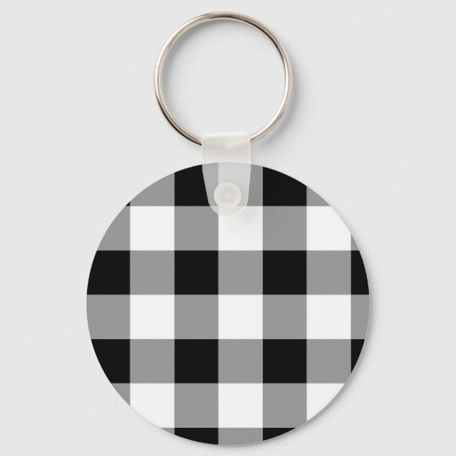 Chaveiro Xadrez Búfalo Preto e Branco (Frente)