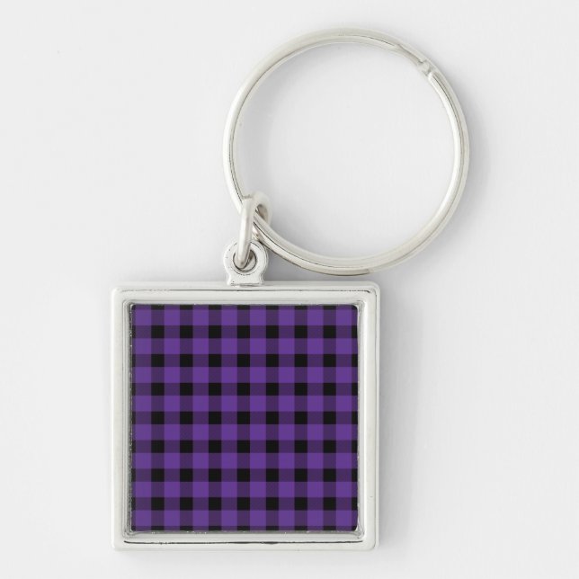 Chaveiro Xadrez de Lumberjack do País de Buffalo Roxo (Frente)