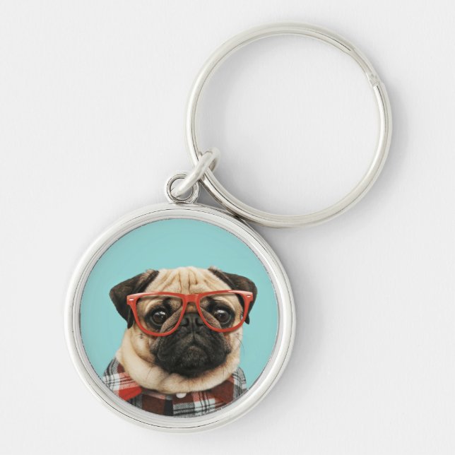 Chaveiro Xadrez Shirt Pug (Frente)