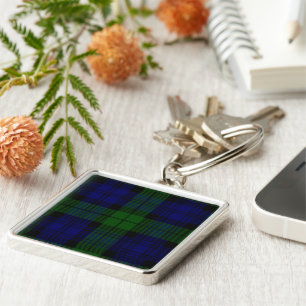 Chaveiro xadrez verde azul de tartan Black Watch