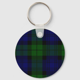 Chaveiro xadrez verde azul de tartan Black Watch