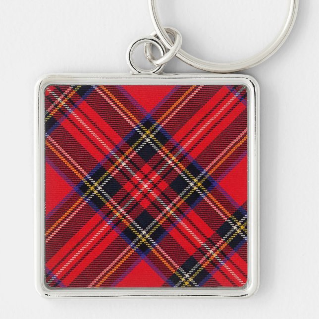 Chaveiro Xadrez vermelha de Stewart tartan (Frente)