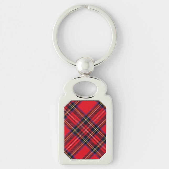 Chaveiro Xadrez vermelha de Stewart tartan (Frente)