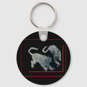 Chaveiro Xian China 2002 Ghost Tigers Red Boarder O MUSEU