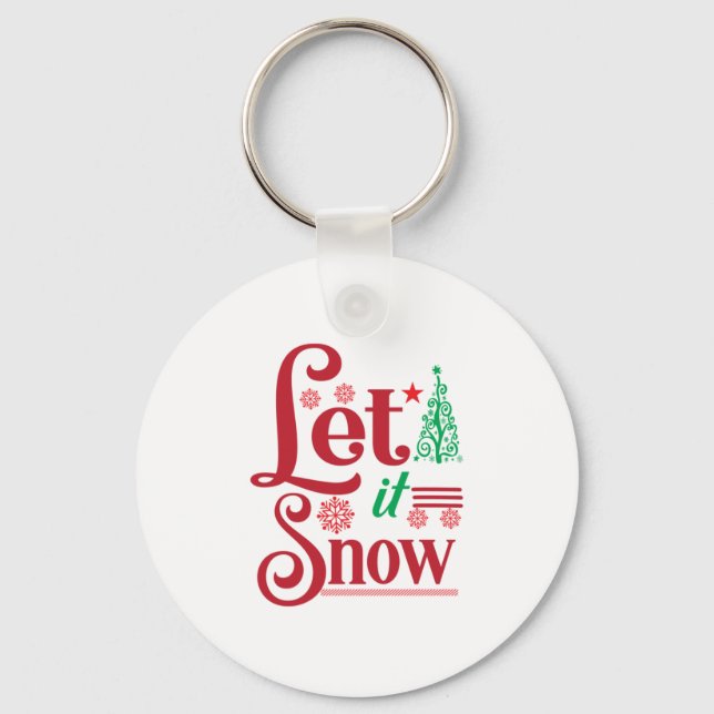 Chaveiro Xmas Art Let Is Snow (Frente)