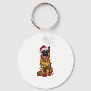Chaveiro Xmas Lighting Santa Hat Belga Tervuren Dog Chris