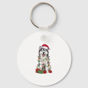 Chaveiro Xmas Lighting Santa Hat Irish Water Spanel Dog Ch
