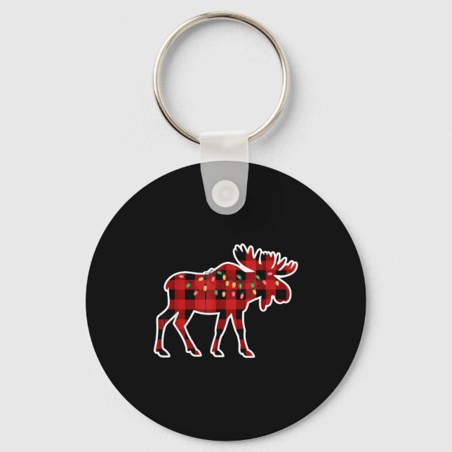 Chaveiro Xmas Moose Red And Black Buffalo Plaid Christmas L (Frente)