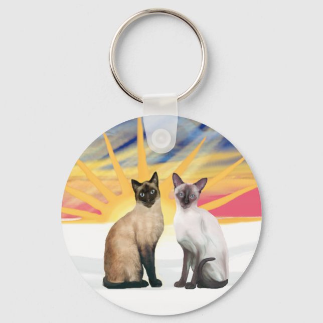 Chaveiro Xmas Sunrise - Dois Gatos Siameses (Selo + Coca) (Frente)