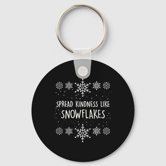 Chaveiro Xmas Themed Spread Kindness Like Snowflakes Merry  (Frente)