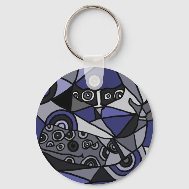 Chaveiro XX- Baleias de Arte Abstrato (Frente)