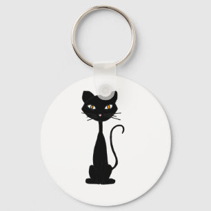 Chaveiro XX- design preto da arte do gato do gatinho