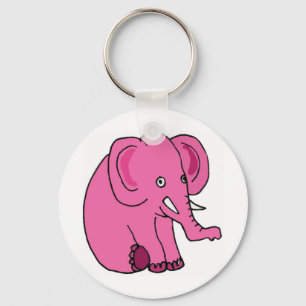 Chaveiro XX- elefante cor-de-rosa engraçado