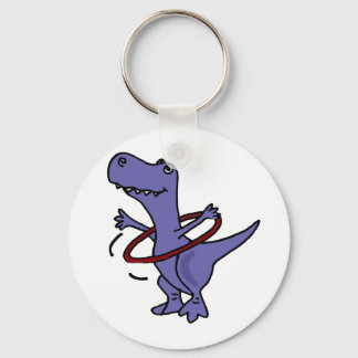 Chaveiro XX - Engraçado Dinossauro T-rex Usando Hula Hoop