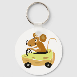 Chaveiro XX- rato que conduz uns desenhos animados do carro