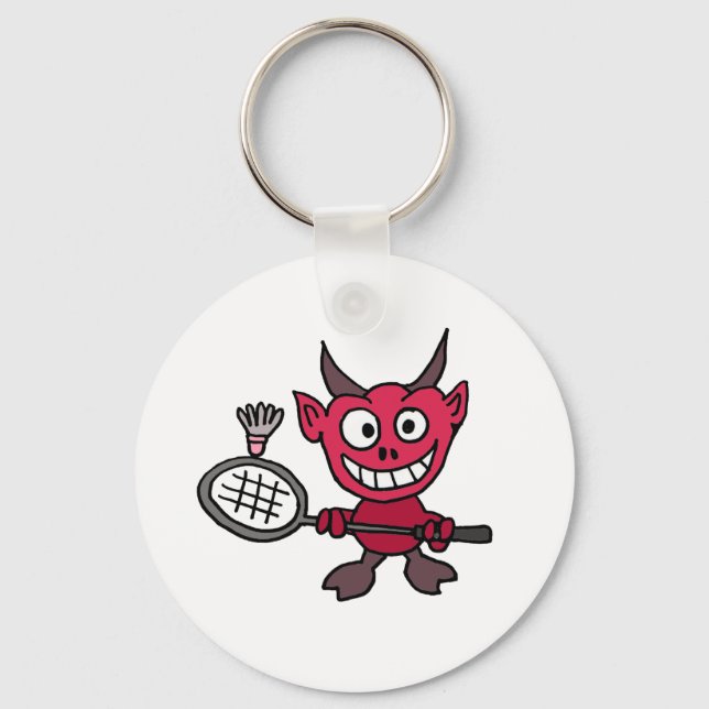 Chaveiro XY- Devil Playing BADminton Cartoon (Frente)