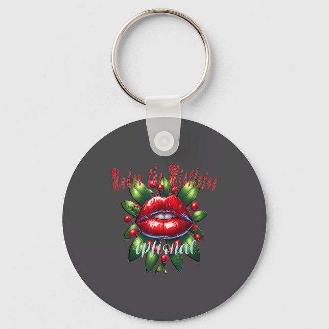 Chaveiro Y Christmas Mistletoe Lips - Naughty Holiday Tee W (Frente)