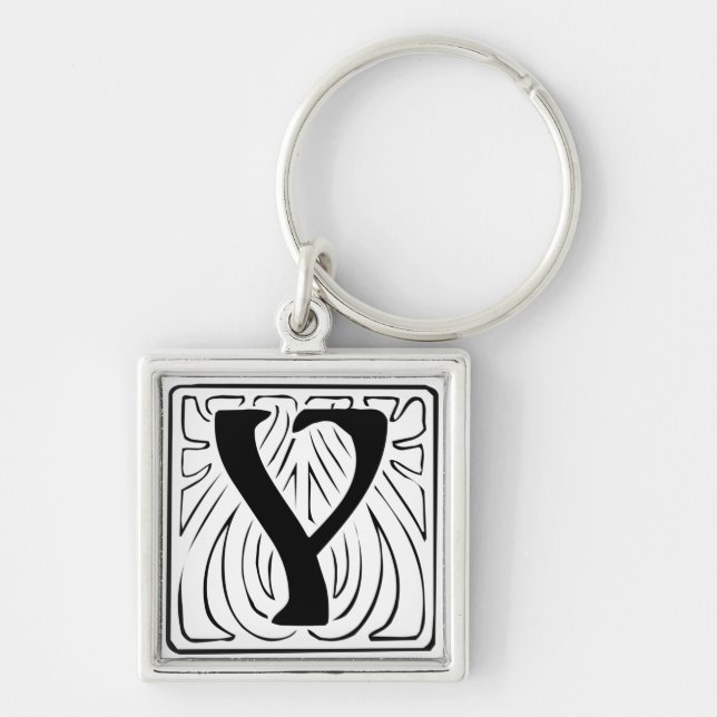 Chaveiro Y Monogramm schwarz weiß Schlüsselanhänger (Frente)