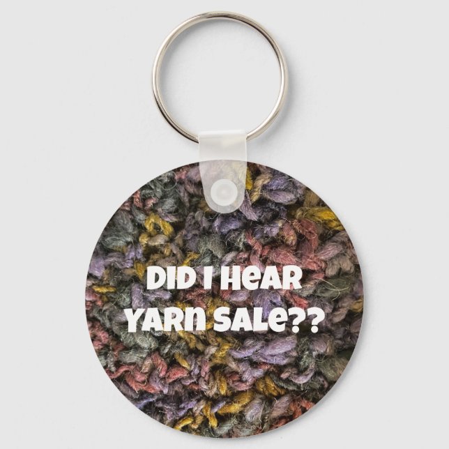 Chaveiro Yarn Sale Knit Crochet Blue Purple Funny (Frente)