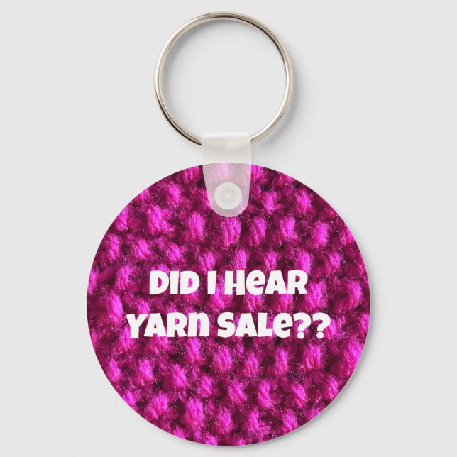 Chaveiro Yarn Sale Pink Knit Foto Com Amor (Frente)