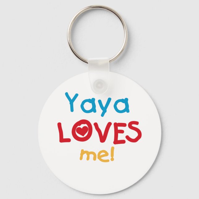 Chaveiro Yaya ama-me camisetas e presentes (Frente)